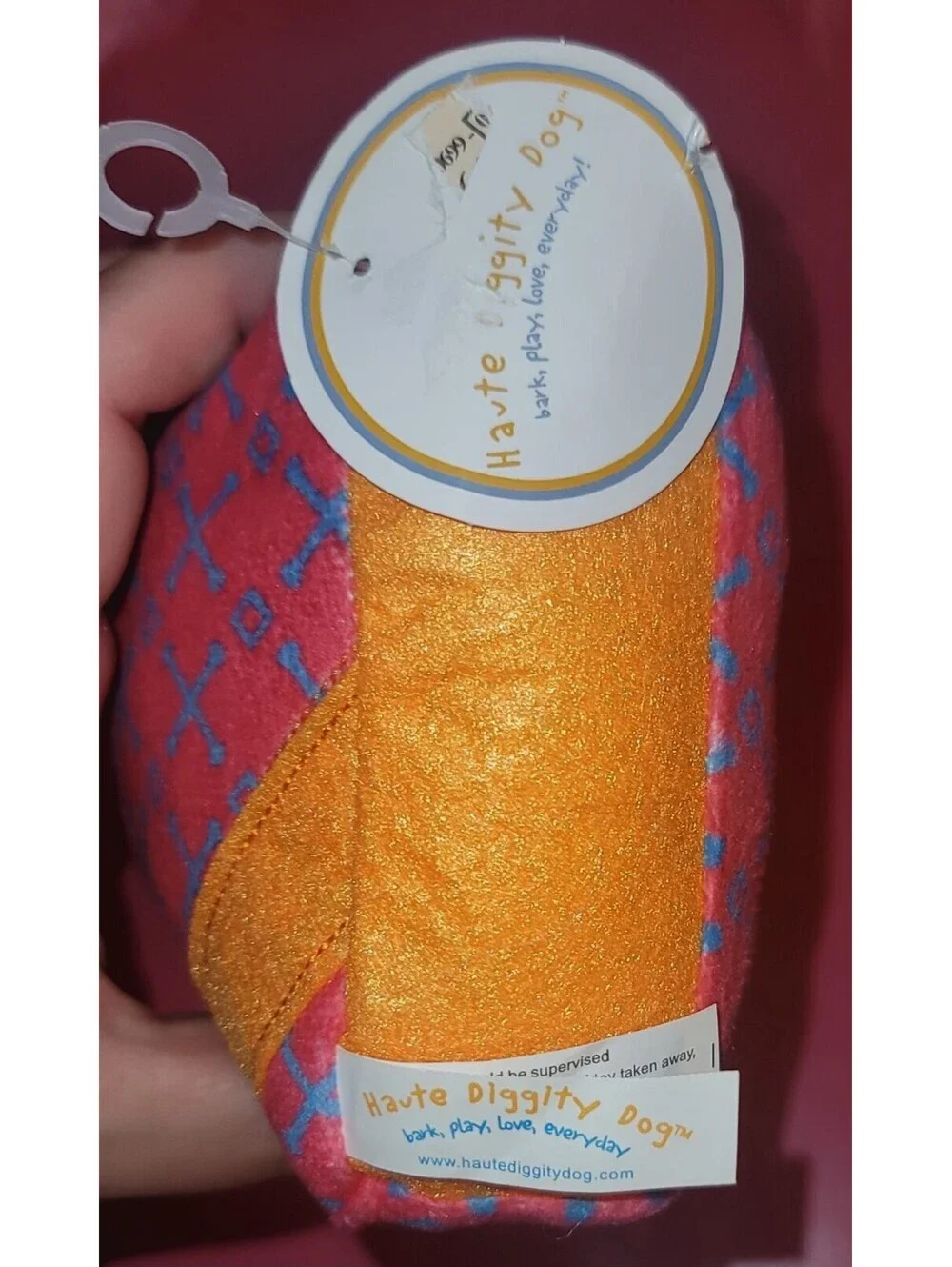 HAUTE DIGGITY DOG TORY BARK GIFT BOX SQUEAKY DOG TOY PLUSH NWT